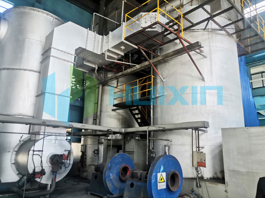 Pemanasan internal gasifier limbah vertikal